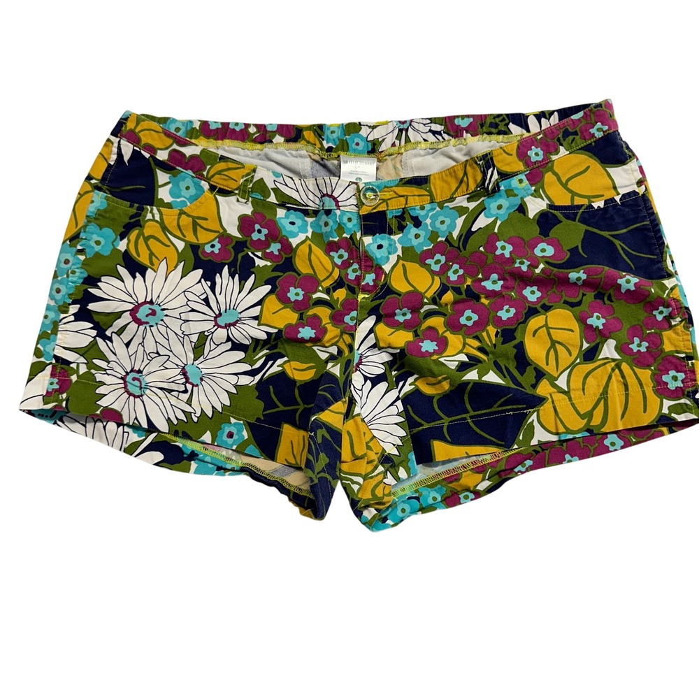 Motherhood Maternity Floral Shorts Multi-Color Cotton Blend Size L